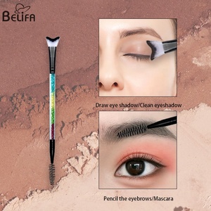 Limpiador de <span class=keywords><strong>pestañas</strong></span> con mango de purpurina de doble cabeza personalizado, champú de baño, espuma de lavado, cepillo de limpieza esponjoso para extensión de <span class=keywords><strong>pestañas</strong></span> - Product Image 3