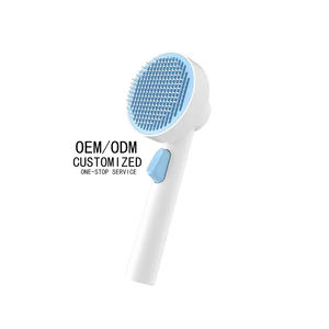 Peine para mascotas de acero inoxidable y plástico de estilo moderno para el cuidado de perros y gatos, depilación y masaje - Product Image 1