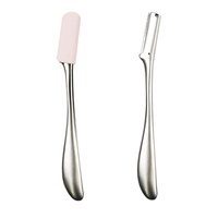 Rasoir à sourcils en alliage de zinc avec poignée, revêtement en silicone peint par pulvérisation, outil de beauté et de toilettage en gros