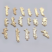 Connecteurs en or 14 carats plaqué or, maman, papa, amour, espoir, souhait, confiance, pour toujours, lettres, anti-ternissement, bijoux permanents, breloques