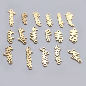 Connecteurs en or 14 carats plaqué or, maman, papa, amour, espoir, souhait, confiance, pour toujours, lettres, anti-ternissement, bijoux permanents, breloques - Product Image 3