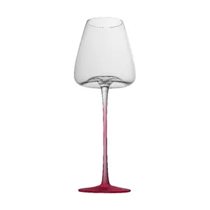 Pink recessed bottom wine glass Crystal goblet stemware for home high appearance level Burgundy wine glass Champagne glass