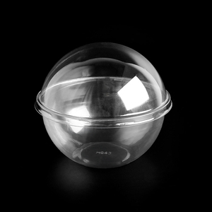 OEM plastic clear round bowl food container Cheese Ice Cream fruit cake mousse packaging