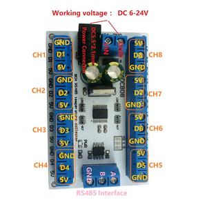 Eletechsup 8CH R4DCB08 RS485 DC 6-24โวลต์เซ็นเซอร์อุณหภูมิ DS18B20เก็บสะสมโมดูลไร้สาย A630 PLC - Product Image 3