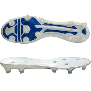 HT-9K0042 Suela de TPR para tacos de fútbol de color personalizado, diseño de tacos cortos, suela para zapatillas de fútbol para entrenamiento, Fábrica Jinjiang - Product Image 1