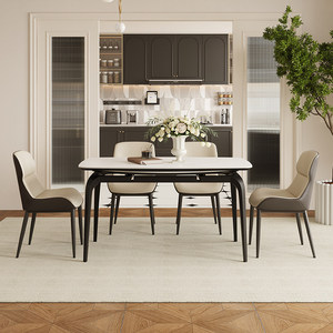 Dareko Luxury Italian Minimalist Sintered Stone <b>Dining</b> <b>Table</b>, Smart <b>Extendable</b> <b>Round</b> to Square <b>Table</b> for <b>Small</b> Apartments SD1 Lu - Product Image 3