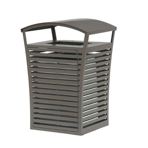 public large retro metal trash garbage can outside garden steel waste rubbish bin outdoor commercial dustbin manufacturer
