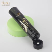 Tube cosmétique souple en plastique noir personnalisé D35 40ml-80ml pour crème de massage et nettoyant visage avec bouchons à clapet
