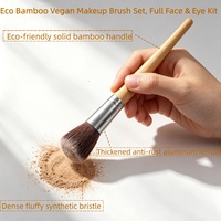 Ensemble de pinceaux de maquillage vegan avec manche en bambou écologique, 11 pièces, poils synthétiques sans cruauté, kit de pinceaux cosmétiques, possibilité de personnaliser le logo