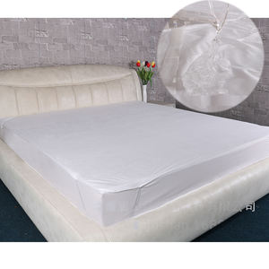 Kain katun Polyester Terry 80/20 Terry bantalan tahan air bantalan kasur belakang tidak licin dengan 4 sisi bantalan pita elastis - Product Image 1