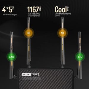 TOTOLINK A3700R AC1200千兆无线路由器波2 1167Mbps MU-MIMO 4 * 5dBi天线防火墙家用 - Product Image 2