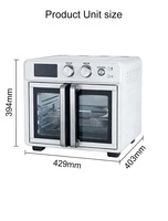 Four à convection électrique à air chaud en acier inoxydable à double porte, personnalisé OEM, capacité 24L, facile à nettoyer, pour usage domestique