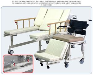 ベストセラー多機能手動担架看護ベッド高品質トイレ穴車椅子病院にアクセス可能価格 - Product Image 2