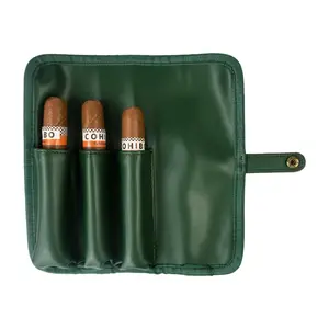 个性化Pu皮革雪茄盒旅行便携携带三夹雪茄盒包