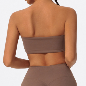 No Slip Strapless <strong>Sports</strong> <strong>Bra</strong> for Women Secure Fit <strong>Bandeau</strong> with Removable Pads Gym Yoga Workout Top - Product Image 6