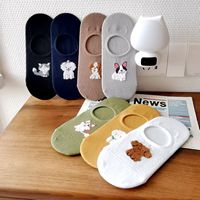 Chaussettes bateau invisibles en coton fin pour femme, motif animal coloré, tricotées, style coréen Nobbangggu, pour l'été, transfrontalières