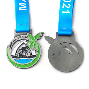 Médailles de course à vélo en métal 3D bon marché, médailles de course à vélo, médailles d'argent et d'or, médaille de 1er rang, médaille de sport en gros avec cordon - Product Image 5