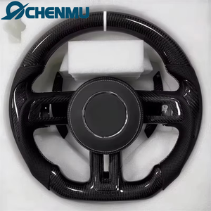 Accessoires de volant sport en fibre de carbone à fond plat personnalisés pour Ford Mustang 2015 2016 2017 2018 2019 2020 <span class=keywords><strong>2021</strong></span> 2022 GT - Product Image 3