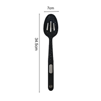 Vente en gros d'ustensiles de cuisine écologiques, légers, antidérapants, résistants à la chaleur, antiadhésifs, en acier inoxydable durable, noirs, adaptés au lave-vaisselle