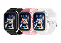 Montre connectée Android 4G pas chère avec suivi de position pour enfants, écran IPS carré, bracelet en gel de silice, étanche IP67, appel vidéo, boîtier en plastique