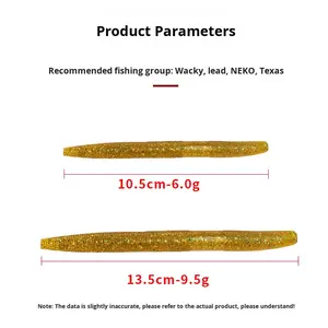 Nouveau modè<span class=keywords><strong>le</strong></span> <span class=keywords><strong>de</strong></span> leurre souple bionique en PVC noir <span class=keywords><strong>de</strong></span> 3 pouces et 4 pouces, appât en forme <span class=keywords><strong>de</strong></span> <span class=keywords><strong>vers</strong></span> <span class=keywords><strong>de</strong></span> <span class=keywords><strong>terre</strong></span> pour la pêche <span class=keywords><strong>au</strong></span> black bass et aux poissons d'eau salée, poisson-chat, tilapia - Pêche en rivière - Product Image 3