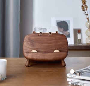 Wood Rectangular Facial <b>Tissue</b> Box Holder with Hinged Lid - Product Image 5