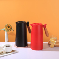 Carafe isotherme 1000 ml pour bouilloire, isolation sous vide, pour boissons chaudes, café, thé, avec poignée en bois