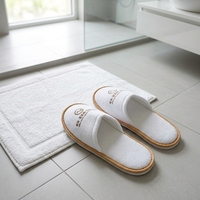 Chaussons personnalisés à logo sur mesure, fermés, de luxe, doux et abordables, pour hôtel, spa, invités, jetables