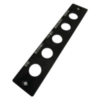 Plaque métallique en acier inoxydable 304, sérigraphiée, pour panneau de commande moderne, avec trous pour voyants lumineux, forme personnalisée