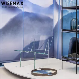 أثاث WISEMAX بتصميم إيطالي شفاف رفاهية حديثة كرسي صالة إبداعي من الأكريليك لغرفة المعيشة