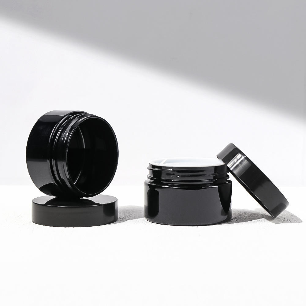 Black Plastic jar with Black Cap
