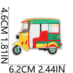 Parches Termoadhesivos de Fieltro No Tejido con Bordados de Cultura India para Diwali, con motivos de Diya, Loto, Elefante, Auto Rickshaw, Templo, Dios Hindú y Sombrero - Product Image 3