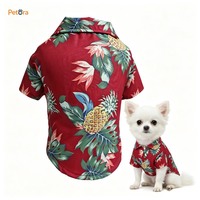 Chemise Hawaïenne pour Chien Petora à Motif Floral Tropical Ananas sur Fond Blanc, Respirante et Boutonnée, Idéale pour l'Été – Nouvelle Collection à Succès