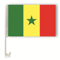 Drapeau national de la Macédoine du Nord à clipser sur la vitre de voiture, drapeau décoratif à suspendre, drapeau de voiture pour supporters, monté sur véhicule