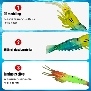 Leurre <span class=keywords><strong>de</strong></span> pêche BST en caoutchouc souple imitation crevettes artificielles sans hameçon pour la pêche en <span class=keywords><strong>mer</strong></span> et la pêche à la carpe - Product Image 2