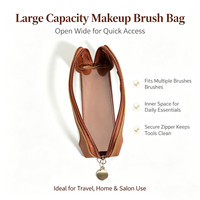 Sac de rangement pour pinceaux de maquillage - Sac de maquillage transparent de voyage à grande capacité avec compartiment pour pinceaux, best-seller