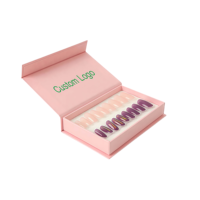 Boîte d'emballage pour ongles pressés avec fermeture magnétique, gaufrage, lamination mate de luxe, personnalisable avec votre marque, en carton ondulé et mousse