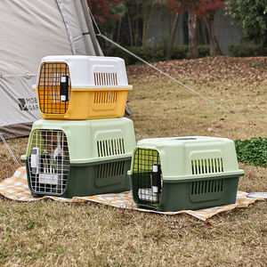 Taşınabilir plastik seyahat sandık köpekler kediler havayolu onaylı <span class=keywords><strong>Pet</strong></span> taşıma kutusu düğme moda yavru kafes kedi taşıyıcı - Product Image 5