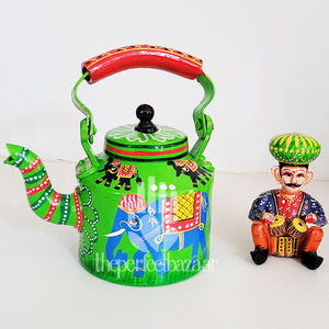 Handpainted Mettal Ketle with Elephant Design Portable Classic <b>Drinkware</b> - Product Image 4