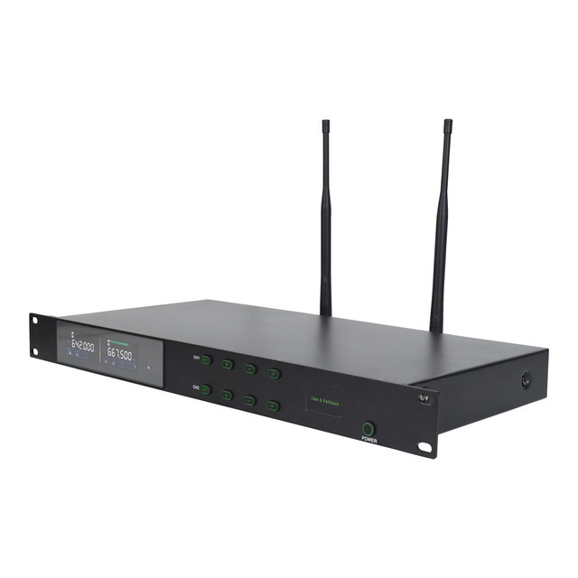 V 8-Channel UHF Wireless Microphone System with 100m Range and Dual Alloy Handheld Mics Wireless Microphone System