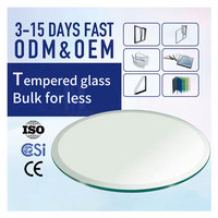 Plateau de table en verre trempé de 48 po – Transparent, épaisseur 1/4 po, bord poli, design moderne sans cadre – Remplacement pour terrasse et table basse
