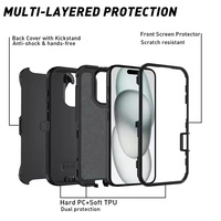 Coque de protection robuste antichoc avec clip ceinture pour iPhone 14 15 16 17 – Étui de téléphone portable haute protection