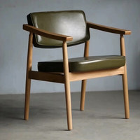 Chaises de salle à manger en bois MULIGNA, chaise de salle à manger en cuir rétro design moderne, vente chaude, chaise de salle à manger rembourrée pour usage domestique avec accoudoirs
