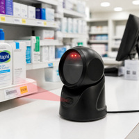 Escáner de Código de Barras Inalámbrico 2D, Lector de Códigos QR Portátil, CMOS, USB Recargable, Sistema POS, Almacén, Supermercado, Farmacia, 1 Año de Garantía