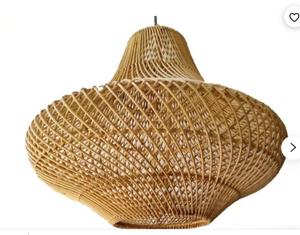 Luminaire suspendu rond en bambou de style ferme asiatique antique - Product Image 3