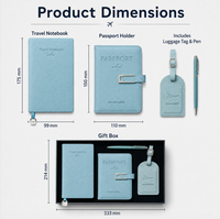 Ensemble cadeau d'affaires personnalisé : Carnet en cuir PU, porte-passeport, étiquette de bagage et stylo pour le voyage