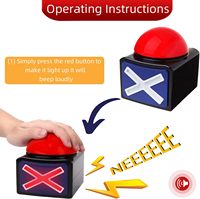 Buzzer de réponse sans fil à piles, facile à utiliser, sans câblage requis, bouton de jeu portable pour tous les scénarios