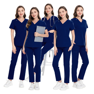 Nuevo Estilo, Uniforme Médico Unisex con Cuello en V y Cordón Ajustable, Conjunto de Uniformes para Enfermeras de Hospital, Uniformes para Salón de Belleza y Peluquería - Product Image 2