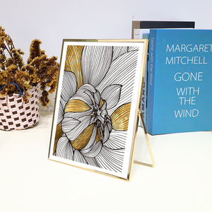 8*10 hình ảnh khung kim loại vàng khung ảnh khung trang trí nội thất với plexiglass Bìa độ nét cao Kính Bàn hình ảnh hiển thị - Product Image 3