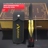 Valorant 2022 Champions Edition Balisong Couteau d'entraînement Modèle d'arme non aiguisé Artisanat de collection sûr pour garçons Jeu Merch